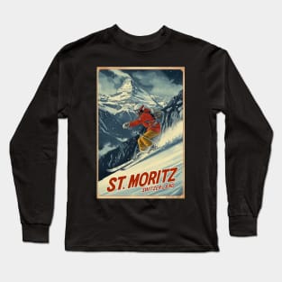 St. Moritz Switzerland Ski Long Sleeve T-Shirt